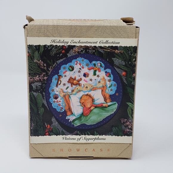 1993 Hallmark Visions of Sugarplums Hand-Painted Fine Porcelain Holiday Ornament - Picture 1 of 8